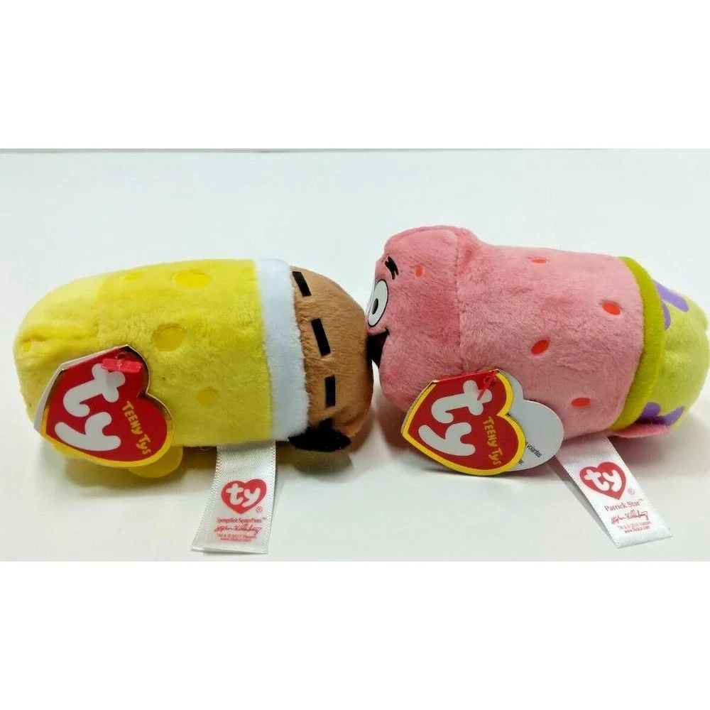 New Nickelodeon Teeny Tys‎ SpongeBob Patrick Plush Stuffed Toys Set Kids Gift